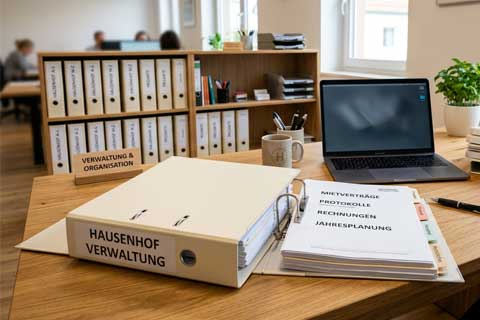 Verwaltung am Hausenhof Montag bis Donnerstag Vormittags immer gut zu erreichen.